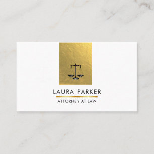 Tarjeta De Visita Abogado Legal Black Scale Gold Classic