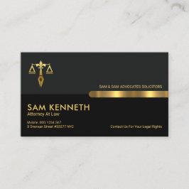 Tarjeta De Visita Abogado legal de columnas de retro gris negro