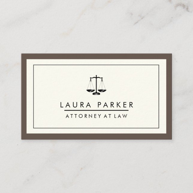 Tarjeta De Visita Abogado legal profesional de escala negra (Anverso)