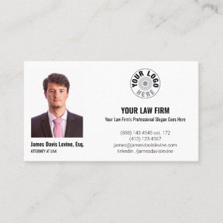 Tarjeta De Visita Abogado Letrado con Foto, Logo y Código QR