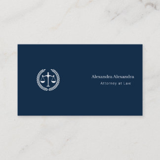Tarjeta De Visita Abogado letrado Minimalista Elegante Azul Marino B