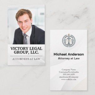 Tarjeta De Visita Abogado   Logotipo de Justicia   Empresario