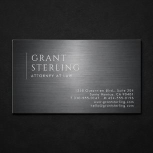 Tarjeta De Visita Abogado Metallic Profesional