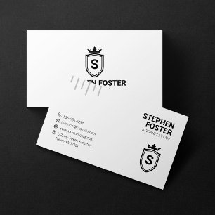 Tarjeta De Visita Abogado Minimalista Letrado Estudio Inicial Logo