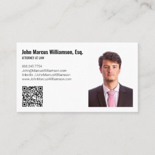 Tarjeta De Visita Abogado minimalista moderno personalizable foto y