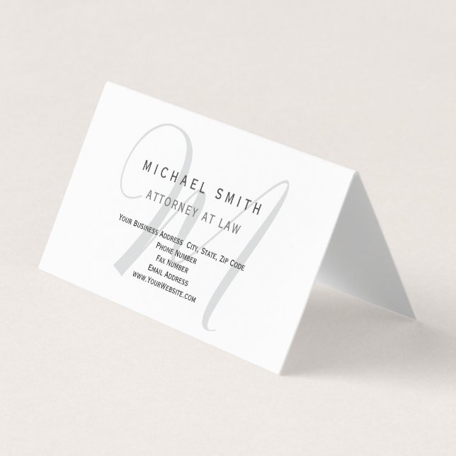 Tarjeta De Visita Abogado Minimalista Moderno Simple (Anverso)