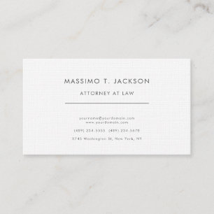 Tarjeta De Visita Abogado Minimalista Profesional de Lino