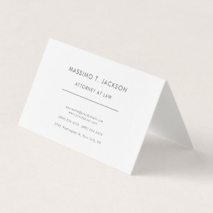 Tarjeta De Visita Abogado Minimalista Profesional de Lino
