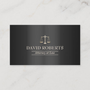 Tarjeta De Visita Abogado moderado elegante oscuro Metalizado