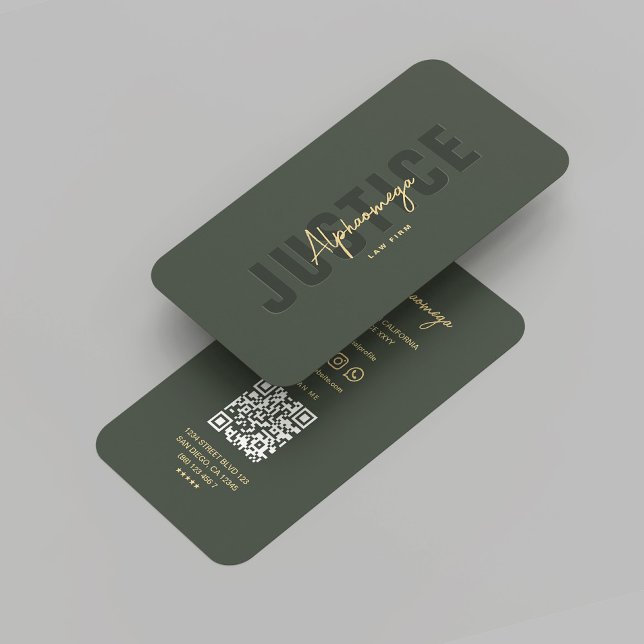 Tarjeta De Visita Abogado moderno abogado abogado abogado fiscal osc (Modern Lawyer Justice Law Solicitor Dark Green Business Card
)