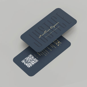 Tarjeta De Visita Abogado moderno monograma judicial oscuro azul osc