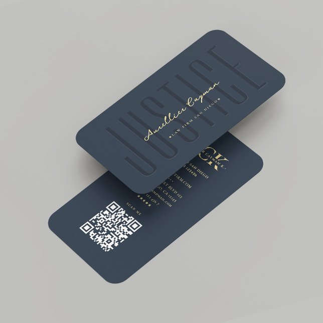 Tarjeta De Visita Abogado moderno monograma judicial oscuro azul osc (Modern Lawyer Monogram Law Firm Justice Dark Blue Business Card
)