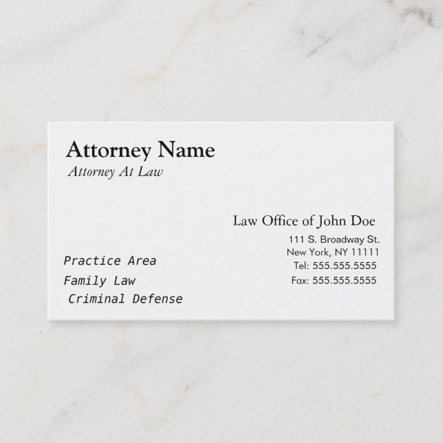 Tarjeta De Visita Abogado moderno - simple, limpio, elegante (Anverso)