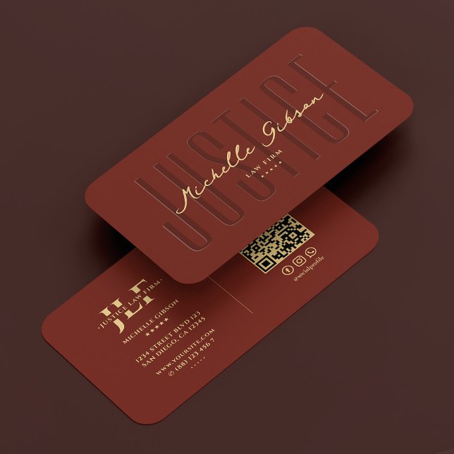 Tarjeta De Visita Abogado notario Dark Terracotta Modern (Attorney Lawyer Notary Dark Terracotta Modern Business Card
)