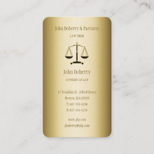 Tarjeta De Visita Abogado   Oro elegante