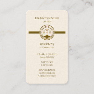 Tarjeta De Visita Abogado Oro elegante