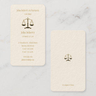 Tarjeta De Visita Abogado   Oro elegante