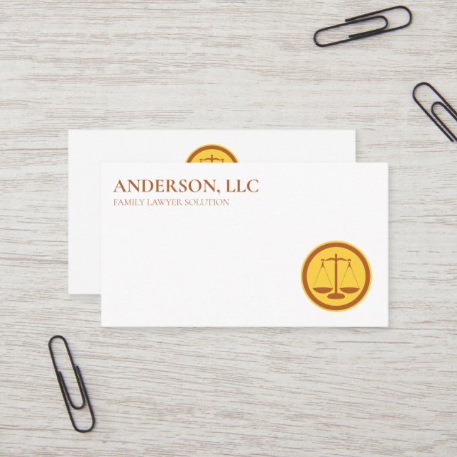 Tarjeta De Visita Abogado profesional a escala jurídica (Anverso/Reverso In Situ)