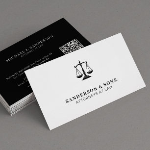 Tarjeta De Visita Abogado profesional blanco