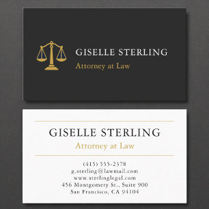 Tarjeta De Visita Abogado profesional de la firma Black Gold