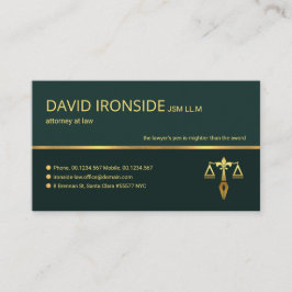 Tarjeta De Visita Abogado profesional de la línea de oro retroEl