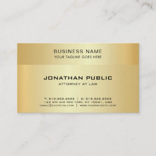 Tarjeta De Visita Abogado Profesional De Oro En Derecho
