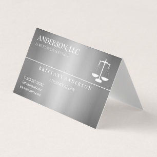 Tarjeta De Visita Abogado Profesional del Derecho Escala de Plata y