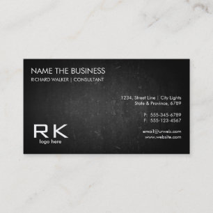 Tarjeta De Visita Abogado profesional elegante y negro de Chalkboard