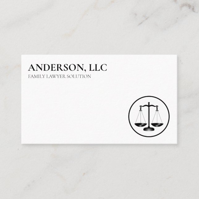 Tarjeta De Visita Abogado profesional en la escala de Law Black (Anverso)