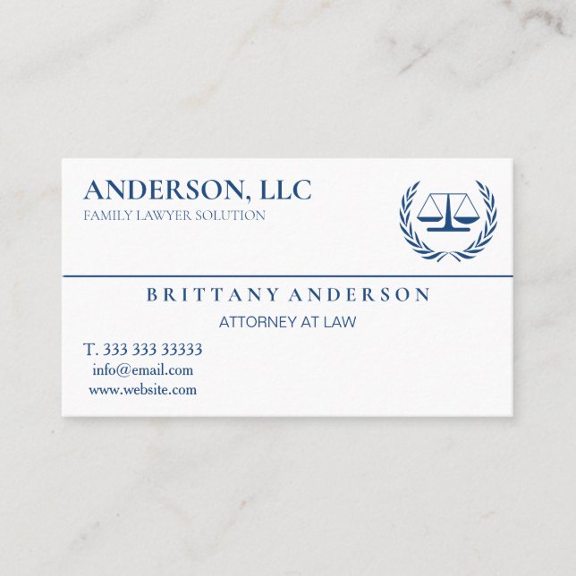 Tarjeta De Visita Abogado profesional en la escala de Law Black (Anverso)
