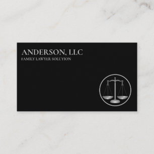 Tarjeta De Visita Abogado profesional en la escala de Law Black