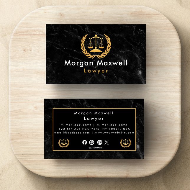 Tarjeta De Visita Abogado profesional Gold Black Luxury (Subido por el creador)