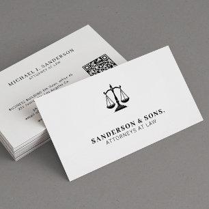Tarjeta De Visita Abogado profesional letrado blanco