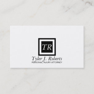 Tarjeta De Visita Abogado Profesional Moderno de Blanco y Negro