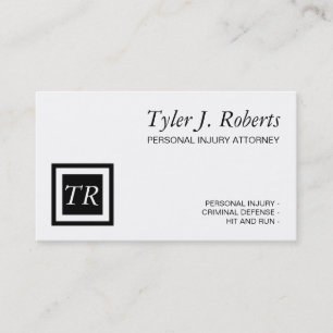 Tarjeta De Visita Abogado Profesional Moderno en Blanco y Negro