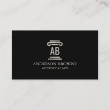 Abogado Profesional Monograma Gris/Negro