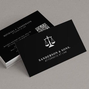 Tarjeta De Visita Abogado profesional negro
