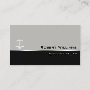 Tarjeta De Visita Abogado Profesional Profesional Simple Gris Negro