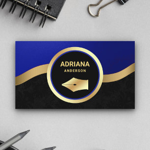 Tarjeta De Visita Abogado real azul abogado Gold Pen Notario