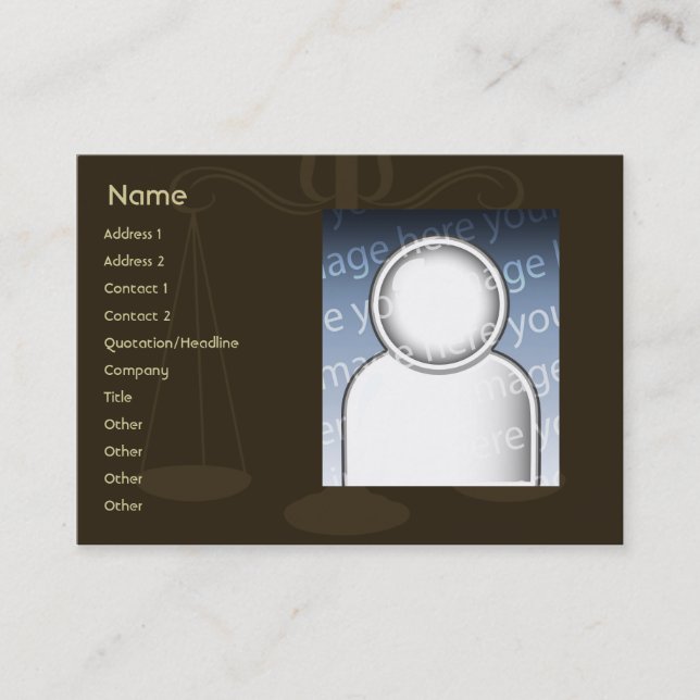 Tarjeta De Visita Abogado - rechoncho (Anverso)