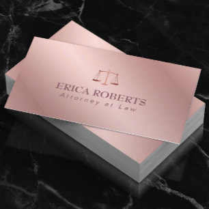 Tarjeta De Visita Abogado Rosa de Oro de Relieve metalizado elegante