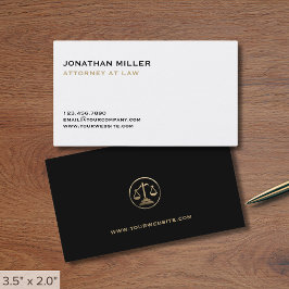 Tarjeta De Visita Abogado simple en la escala de justicia jurídica