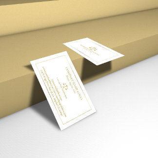 Tarjeta De Visita Abogado-Simple Escala de Oro y Borde 2