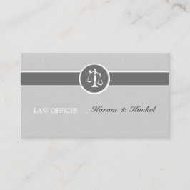 Tarjeta De Visita Abogado simple neutral de las Justicia-Escalas del