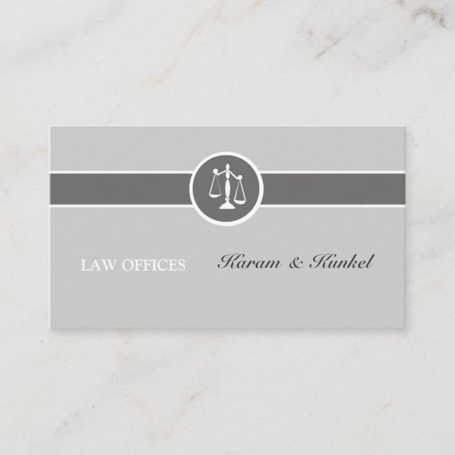 Tarjeta De Visita Abogado simple neutral de las Justicia-Escalas del (Anverso)
