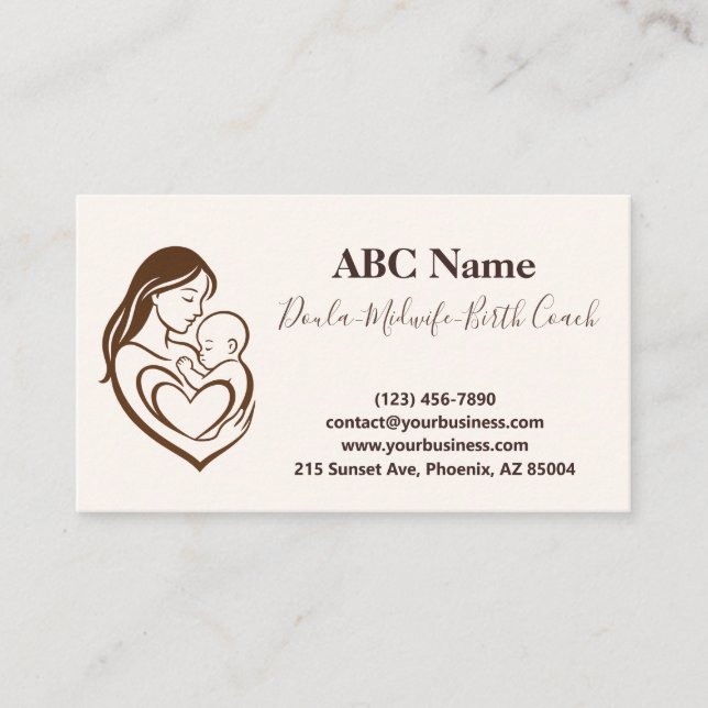 Tarjeta De Visita Abrazo de madre Doula y comadrona (Anverso)