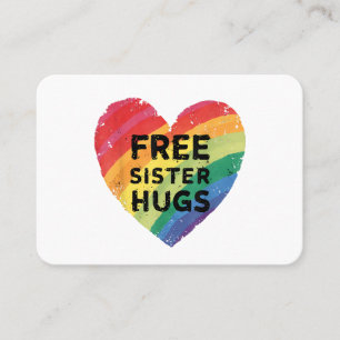 Tarjeta De Visita Abrazos gratis de hermana Mes de orgullo LGBT Gay