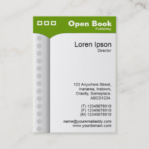 Tarjeta De Visita Abrir libro (vertical) - verde