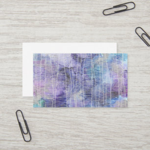 Tarjeta De Visita Abstracción de tinta al alcohol lavanda con líneas