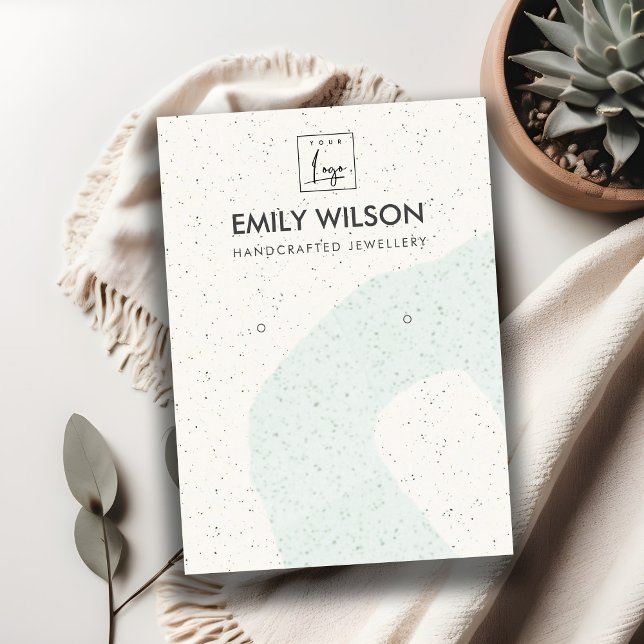 TARJETA DE VISITA ABSTRACT AQUA BLUE CERAMIC EARRING SHPLAY LOGO (Subido por el creador)